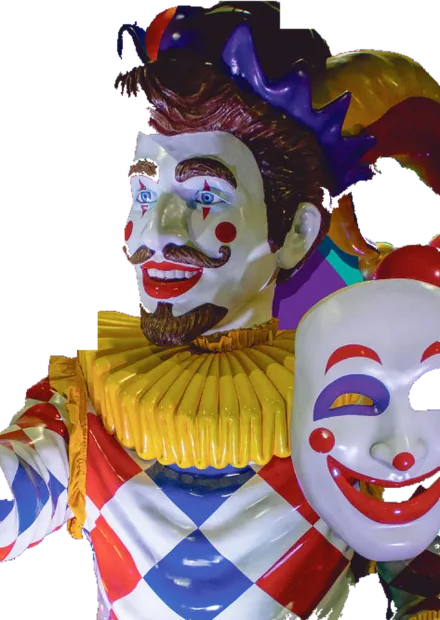 Mardi Gras World jester float figure